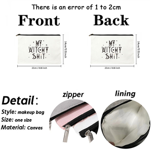 Bolsa <span class=keywords><strong>de</strong></span> maquillaje personalizada con diseño <span class=keywords><strong>de</strong></span> brujería, bolsa <span class=keywords><strong>de</strong></span> almacenamiento para viaje, bolsa <span class=keywords><strong>de</strong></span> cosméticos, regalo para despedida <span class=keywords><strong>de</strong></span> soltera - Product Image 2