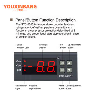 Controlador electrónico de temperatura inteligente STC <span class=keywords><strong>8080A</strong></span> + para refrigerador de almacenamiento en frío, instrumento de temperatura de descongelación - Product Image 5