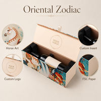   Boîte cadeau écologique Cheval du Zodiaque avec logo personnalisé, emballage haut de gamme pour vin rouge, champagne et spiritueux, OEM ODM