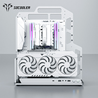 Socooler Home E-Sports Room SOC-A-360 Mid Tower ATX Computer Case Open Chassis Aluminum Alloy Side Panel Window Gaming Stock