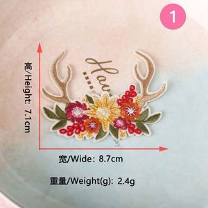 High Quality <b>Iron</b> on Embroidery Checkered Heart Antlers Paw Racoon Patch for Hat Clothes Bag Decoration - Product Image 4