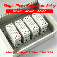 Relais à semi-conducteurs SSR mince monophasé à montage sur rail DIN avec dissipateur thermique 10A 25A 40A 50A 60A 80A Relais industriel