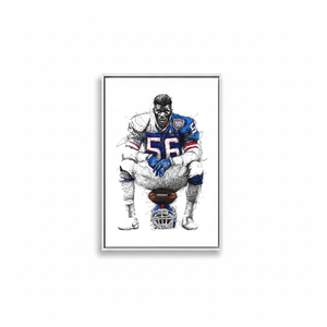 Lawrence Taylor Football Canvas Art: Motivational Sports Print,WHITE <b>FRAMED</b> CANVAS - Product Image 2