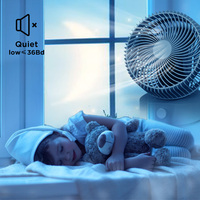 Ventilateur de bureau oscillant pour la maison et le bureau, 8 pouces, 3 pales, hauteur réglable, commande facile