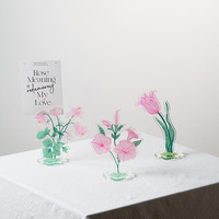 Plaque en acrylique à motifs floraux mignons, décoration de bureau et de maison, cadeau, support de messages transfrontalier Dj-088, personnalisation