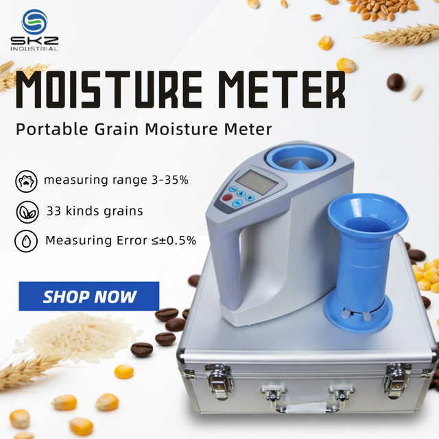 SKZ111B-1 PRO Portable Coffee Moisture Meter 3-35% Range for Raw Cashew Nut Cocoa Bean 33 Kinds Grain Tester