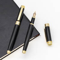 Vente en gros 0.5mm Heavy Metal Business Stylo plume avec logo personnalisé Stylo à bille noir
