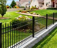 Clôture de jardin en acier galvanisé à chaud avec pointes décoratives en aluminium, idéale pour la décoration du périmètre des villas et des zones périurbaines (avant et arrière).