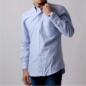Classico di Business Formale <span class=keywords><strong>Oxford</strong></span> <span class=keywords><strong>Slim</strong></span> <span class=keywords><strong>Fit</strong></span> In Cotone Per Ufficio del Vestito A Maniche Lunghe Uomo Camicie - Product Image 2