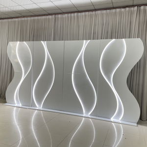 White Metal <strong>Backdrop</strong> Stage 480*240cm LED <strong>Backdrop</strong> Light White Acrylic Background Stand Stage Decoration <strong>Party</strong> Event <strong>Backdrop</strong> - Product Image 6