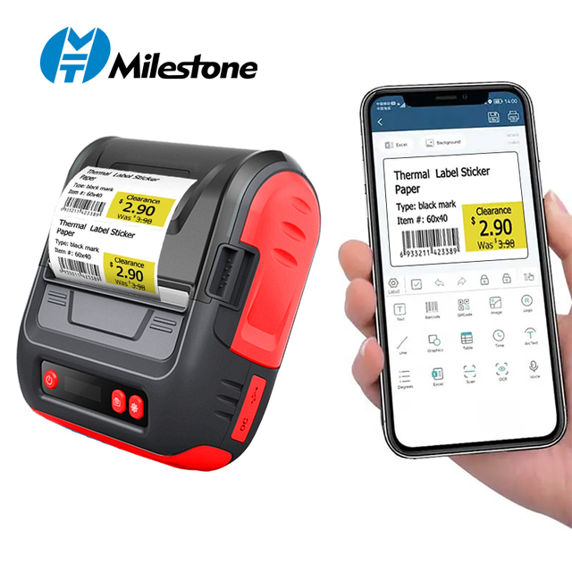 MHT-P29L Portable Label Maker 80mm Price Sticker Warehouse Storage Shelf Label Shipping Package Label Tag Printer