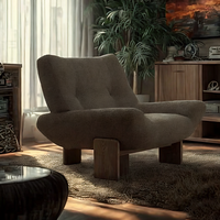 Fauteuil de relaxation de luxe design haut de gamme ergonomique en velours écologique pour salle à manger, salon, chambre, bureau à domicile, individuel