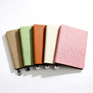 Customized Simple College Students Study Softcover Litchi Grain Leather A5 Notebook for School or Business - Product Image 1