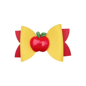 Accesorios para el Cabello de Niñas, Lindos Lazos de Tela Hechos a Mano con Brillantina, Horquillas para el Cabello con Diseño de Lápiz y Manzana para el Regreso a Clases - Product Image 5