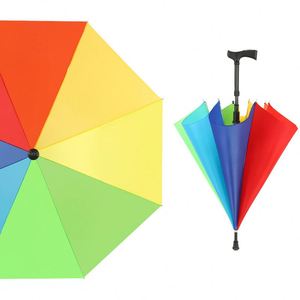 Custom Logo Multifunctional Long-Handled Elderly Cane Sun Protection and Rain <b>Windproof</b> Sun Hiking <b>Umbrella</b> - Product Image 3