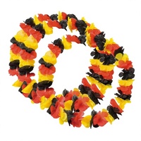 3er-Pack Plastik-Blumenleisten Extra Lange Große Hawaiianische Halsketten Schwarz Rot Gold Neujahrsdekoration