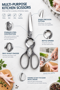 JAYA MATA 7.9" Stainless Steel Multipurpose <b>Kitchen</b> <b>Scissor</b> (JM331) - Product Image 2