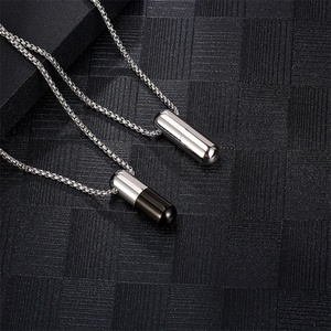Wholesale Stainless Steel Vintage Capsule Pendant Necklace for Men - Product Image 1