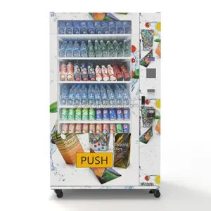Distributore automatico interno con sistema di raffreddamento di refrigerazione su misura avvolgente cabina video