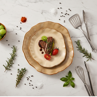 Assiette décorative orientale en porcelaine de style moderne, vaisselle d'hôtel, technique de cuisson écologique, matériau céramique