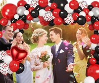 Citron 115 pièces noir rouge blanc argent confettis ballons guirlande arche Kit mariage saint-valentin anniversaire fête décorations fournitures