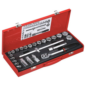 Set di chiavi a bussola da 26 pezzi con accessori in scatola - Product Image 1