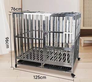 Cage pliable pour animaux de compagnie en acier inoxydable moderne avec plateau en plastique respirant, <span class=keywords><strong>enclos</strong></span> pour animaux de compagnie pour hôpital vétérinaire commercial - Product Image 2