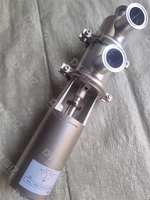 Vanne d'inversion pneumatique à trois voies de soudage sanitaire en acier inoxydable 304 à installation rapide avec bague d'étanchéité