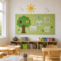 Tableau d'affichage mural en feutre grand format sans cadre, prix d'usine, pour coin lecture des enfants