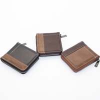 Dompet Zipper Kulit PU Pendek Modis dengan Warna Patchwork untuk Pria, Dilengkapi Kantong Koin, Kapasitas Besar dengan Banyak Slot Tempat Kartu