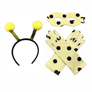 3 a 8 años Niña FIESTA DE Halloween abeja mariquita disfraz negro lunares tutú falda diadema máscara y guantes para chico Cosplay traje - Product Image 6