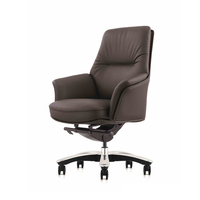 Chaise de bureau de direction ergonomique de luxe en cuir, réglable en hauteur, design moderne, pivotante, silencieuse, pour bureau à domicile et atelier