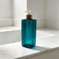 Flacon de gel douche rectangulaire de 500 ml avec pompe à filetage 28/410, flacon de lotion PET, distributeur cosmétique pour le lavage du corps, emballage de shampoing