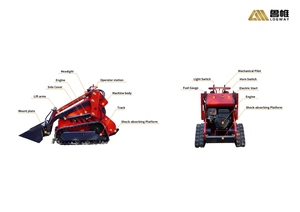 Free Shipping!!! Ce Epa Diesel Home Garden Crawler Mini Small Skid Steer Loader With Automatic Bucket Levelling