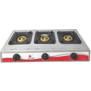 Cuisinière à gaz à 3 brûleurs en acier inoxydable à allumage automatique, cuisinière à gaz autonome, plan de travail, camping-car, <span class=keywords><strong>extérieur</strong></span>, électrique - Product Image 1