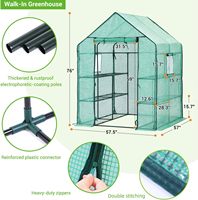 Serres à pied à usage intensif avec couvercle en PE durable Serre pour l'extérieur avec fenêtres à écran 3 niveaux 12 étagères