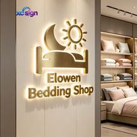 Enseigne personnalisée en acier inoxydable avec logo rétroéclairé LED 3D, signalétique rétroéclairée pour entreprise, devanture de magasin, centre commercial, salon de beauté, décoration murale d'hôtel