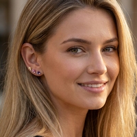 Anting Fashion HGC G23 Titanium Bunga Hati Zirkon untuk Wanita, Perhiasan Tindik Tubuh Helix Daith Tragus Labret