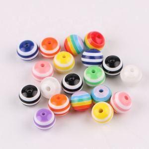 Cuentas de resina a rayas de colores mezclados, accesorios de joyería con cuentas de resina de Color arcoíris Diy, venta al por mayor - Product Image 2