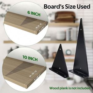 WEKIS ชุดอุปกรณ์ยึดชั้นวางแบบสามเหลี่ยมรุ่นใหม่ S2006 รับน้ำหนักได้ 75 ปอนด์ สำหรับชั้นวางแบบลอยตัวในครัวและห้องน้ำ - Product Image 5