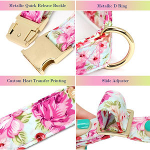 Metal Release Gesp Mooie Afdrukken Bloemen Hond Kraag Rose Goud Voor Honden Halsbanden Walk Hond Custom <span class=keywords><strong>1</strong></span> Stuk/Opp tas + Doos - Product Image 5