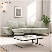 Ensemble de canapés d'angle en tissu inclinables électriques avec fauteuil inclinable et canapé-lit, design moderne et luxueux pour salon, hôtel, villa