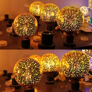 Lâmpada LED 3D Efeito Fogos de Artifício <span class=keywords><strong>Base</strong></span> E26 SMD LED com Controle Remoto para Jardim Design Prisma ST19 Multicolorida 1 Unidade - Product Image 3