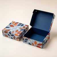 Boîte cadeau à thème automnal imprimée en offset avec motif de feuilles, livraison rapide en 72h, boîte d'abonnement en carton imperméable