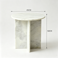 Table d'appoint moderne en marbre de style minimaliste italien, table basse ronde en pierre massif pour canapé, mobilier de luxe en pierre naturelle sur mesure pour la maison