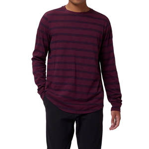 T-shirts à manches longues en toile pour hommes, coupe ajustée, design haut de gamme, col rond, vêtements d'été personnalisés, de haute qualité, séchage rapide et respirant - Product Image 1