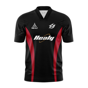 HEALY Fabricant de t-shirts en polyester Dry Fit à sublimation, t-shirts de football personnalisés à col en V pour hommes - Product Image 1