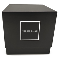 Boîtes cadeaux de luxe noires personnalisées pour bougies, pots à bougies en céramique avec couvercle et boîtes