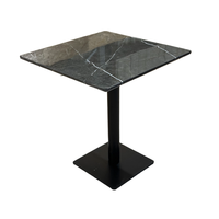 Table de jardin carrée en marbre vert de 80 cm pour café et restaurant