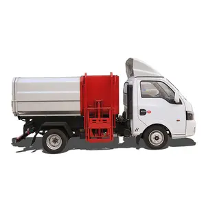 China manufacturer new or used 5m3 4*2 dump side loader garbage can cleaning truck for sale